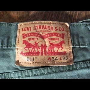 Levi’s 511 army green slim fit twill jeans 34/32